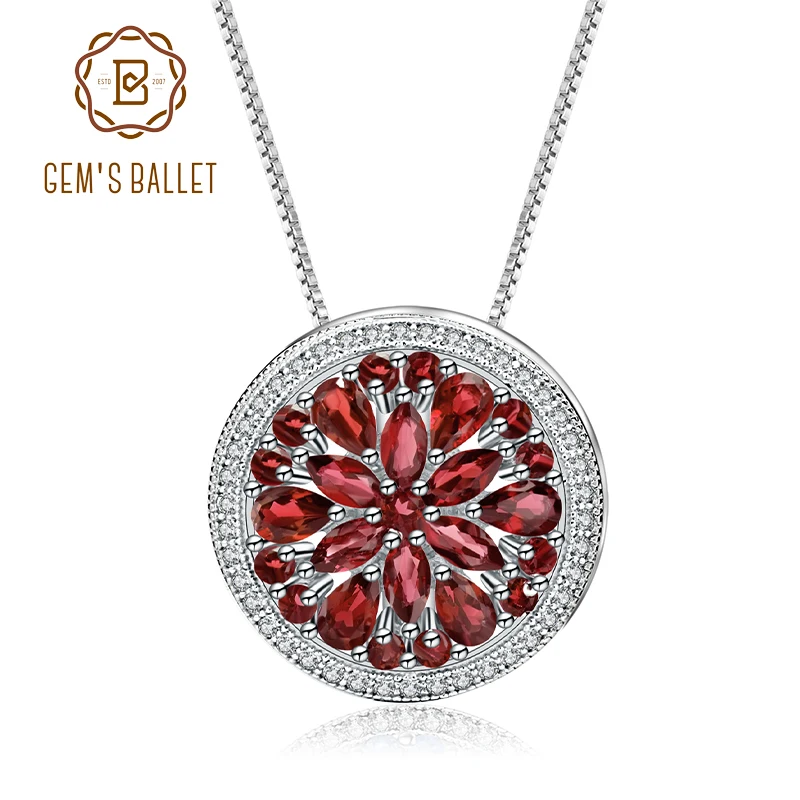GEM'S BALLET 925 Sterling Silver Natural Red Garnet Gemstone Pendant Necklace For Women Wedding Fine Jewelry
GEM'S BALLET 925 Sterling Silver Natural Red Garnet Gemstone Pendant Necklace For Women Wedding Fine Jewelry