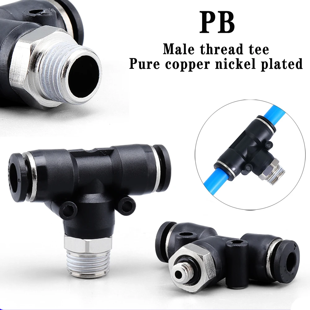 PB high quality pneumatic quick coupling hose connector male thread tee 1/8" 3/8" 1/2" 1/4" air compressor accessories 4 6 8 10
PB high quality pneumatic quick coupling hose connector male thread tee 1/8" 3/8" 1/2" 1/4" air compressor accessories 4 6 8 10