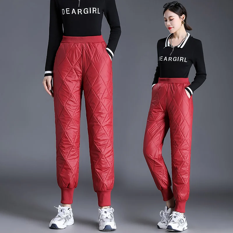 Women Winter Warm Down Cotton Pants Padded Quilted Trousers Elastic Waist Casual Trousers
Women Winter Warm Down Cotton Pants Padded Quilted Trousers Elastic Waist Casual Trousers