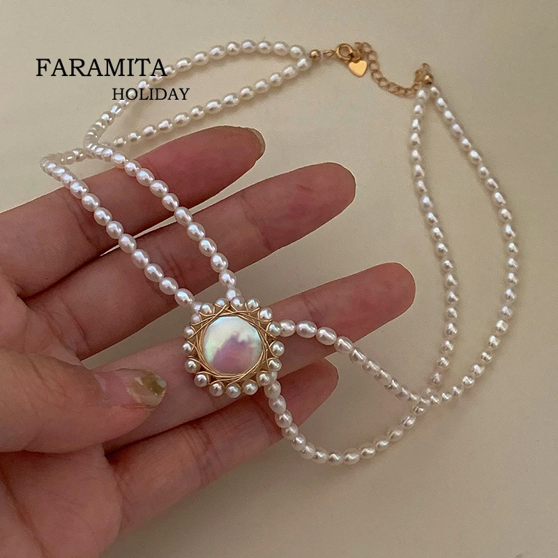 Faramita Holiday Vintage Choker Pendant Necklace Torque Handmade Weave Natural Pearl Round Women Ladies Girls Retro Short
Faramita Holiday Vintage Choker Pendant Necklace Torque Handmade Weave Natural Pearl Round Women Ladies Girls Retro Short