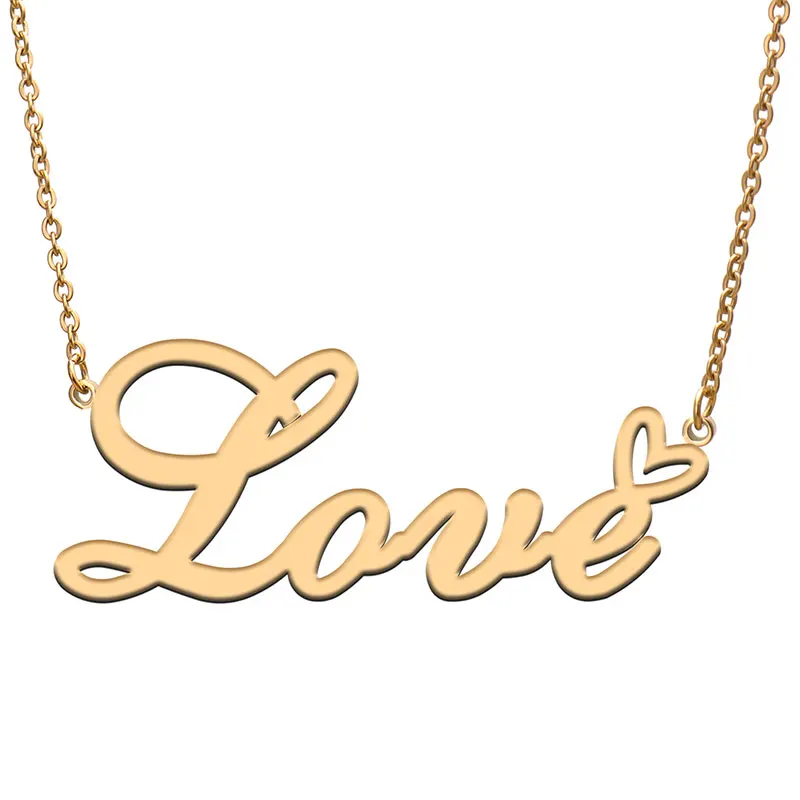 Love Name with Love Heart Necklace for Women Girl Stainless Steel Jewelry Dainty Nameplate Pendant Mother Valentine Gift
Love Name with Love Heart Necklace for Women Girl Stainless Steel Jewelry Dainty Nameplate Pendant Mother Valentine Gift