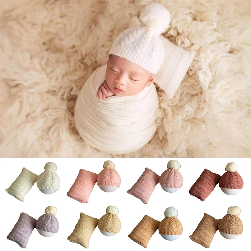 Baby Knitting Twist Hat Pillow Set Newborn Photography Props Cap Beanie Head Cushion Kit for Infants Photo Shooting Fotografia A
Baby Knitting Twist Hat Pillow Set Newborn Photography Props Cap Beanie Head Cushion Kit for Infants Photo Shooting Fotografia A