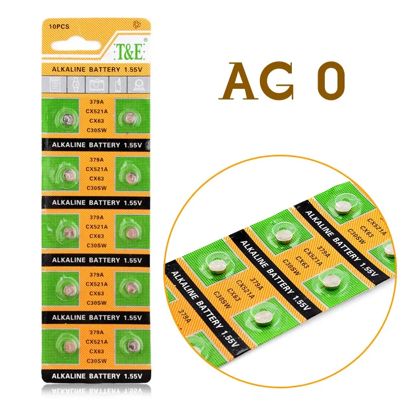 10Pcs AG0 V379 V520 280-59 GP379 SR63 G0 618 LR521 379 SR521SW D379 Alkaline Button Battery High quality factory price
10Pcs AG0 V379 V520 280-59 GP379 SR63 G0 618 LR521 379 SR521SW D379 Alkaline Button Battery High quality factory price