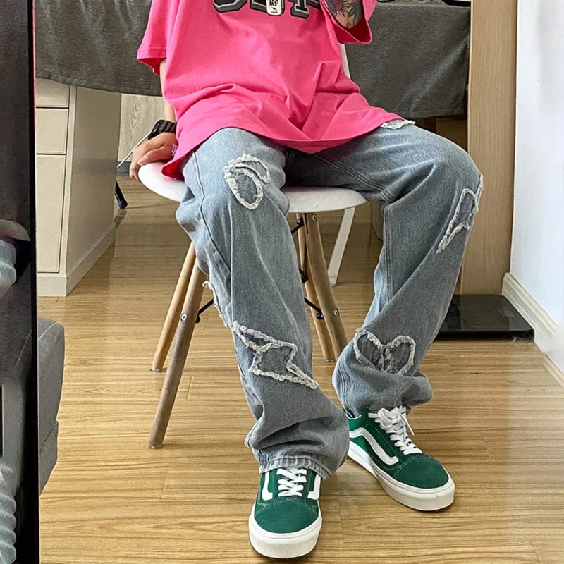 Love jeans men's summer straight tube American hiphop fried Street pants high street style national fashion perforated wide leg
Love jeans men's summer straight tube American hiphop fried Street pants high street style national fashion perforated wide leg