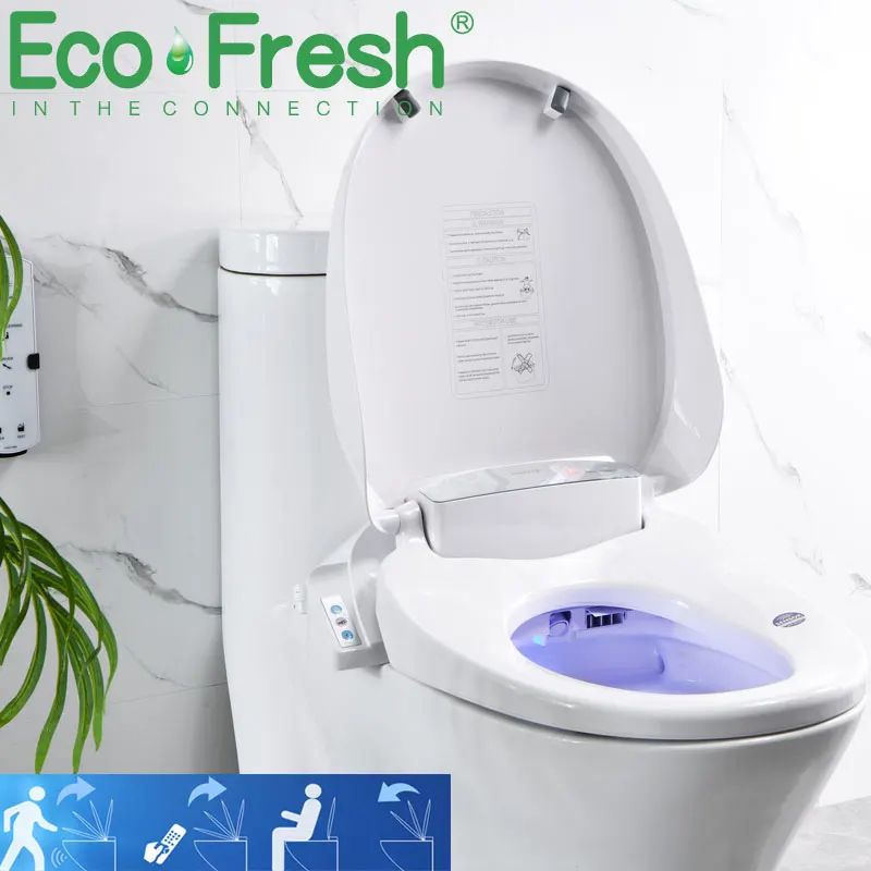 Умное сиденье для унитаза EcoFresh, флип-чехол для сиденья унитаза с электрическим биде и умным подогревом, массажное освещение
Умное сиденье для унитаза EcoFresh, флип-чехол для сиденья унитаза с электрическим биде и умным подогревом, массажное освещение