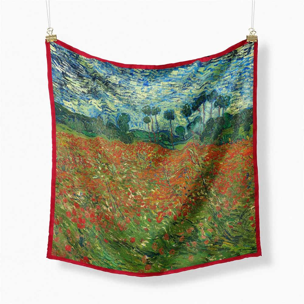 53CM Small Square Scarf For Women Van Gogh Oil Painting Twill Satin Ladies Hair Scarf Women's Bandana Hijab Bag Neckerchief
53CM Small Square Scarf For Women Van Gogh Oil Painting Twill Satin Ladies Hair Scarf Women's Bandana Hijab Bag Neckerchief