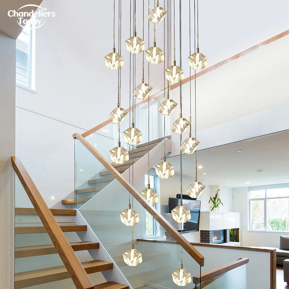 Square Crystal Pendant Hanging Lamp LED Nordic Long Staircase Ceiling Chandelier Lighting Indoor Light Fixture for Living Room
Square Crystal Pendant Hanging Lamp LED Nordic Long Staircase Ceiling Chandelier Lighting Indoor Light Fixture for Living Room