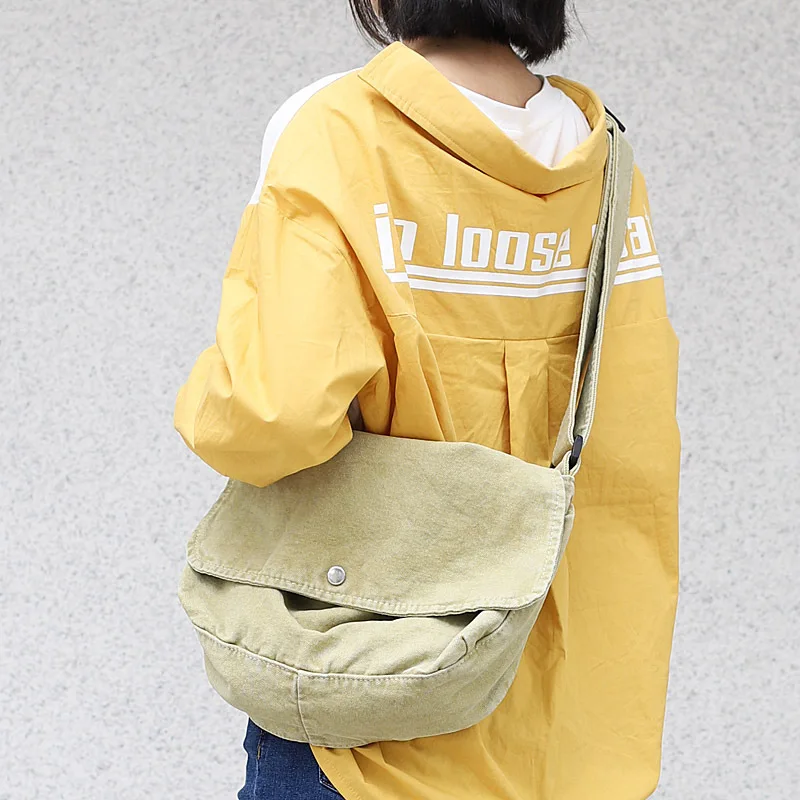 Japanese Washed Canvas Messenger Shoulder Bag Simple Solid Color Art Casual Retro Flip Cover
Japanese Washed Canvas Messenger Shoulder Bag Simple Solid Color Art Casual Retro Flip Cover
