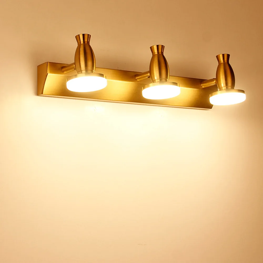 Spot light luxury brushed copper color adjustable mural lamp bathroom toilet three-head makeup LED mirror front lamp
Spot light luxury brushed copper color adjustable mural lamp bathroom toilet three-head makeup LED mirror front lamp