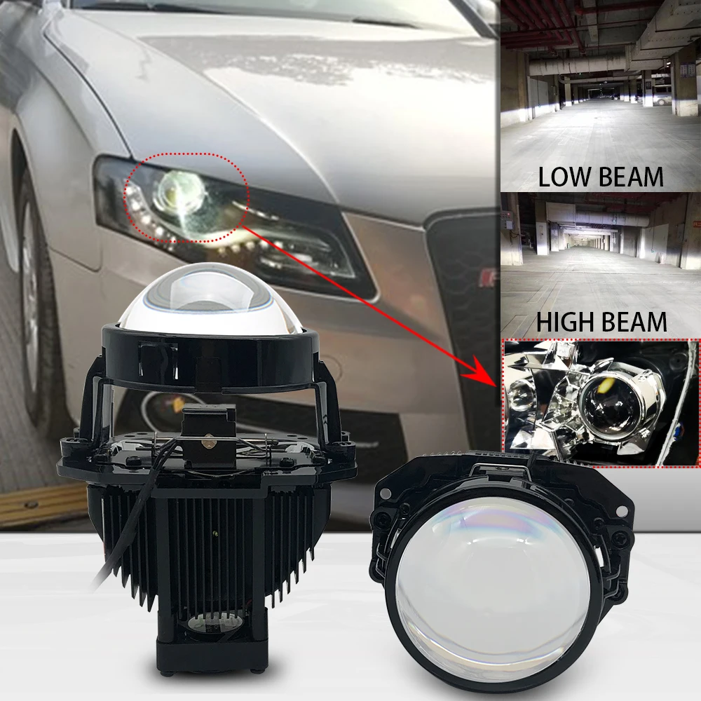 Car Bi LED 3.0 inch Projector Lens universal LED Headlights High Low Beam Auto Headlamps retrofits styling for BMW Audi A3
Car Bi LED 3.0 inch Projector Lens universal LED Headlights High Low Beam Auto Headlamps retrofits styling for BMW Audi A3