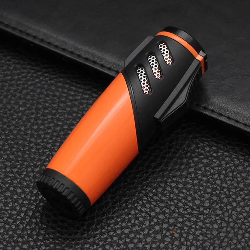 Windproof Metal triple Torch Jet Lighter 1300C Unusual Butane Gas Outdoor Lighters Cigarette Cigar Lighter Smoking Accessories
Windproof Metal triple Torch Jet Lighter 1300C Unusual Butane Gas Outdoor Lighters Cigarette Cigar Lighter Smoking Accessories