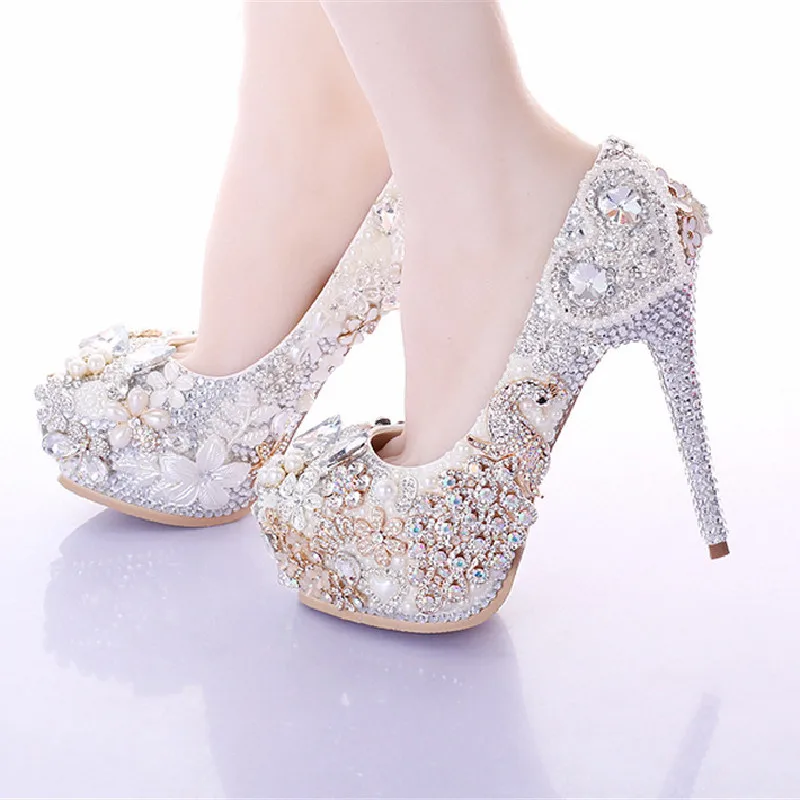 Spring color diamond round head stiletto crystal flower bridal wedding shoes large size custom banquet dress women's single shoe
Spring color diamond round head stiletto crystal flower bridal wedding shoes large size custom banquet dress women's single shoe
