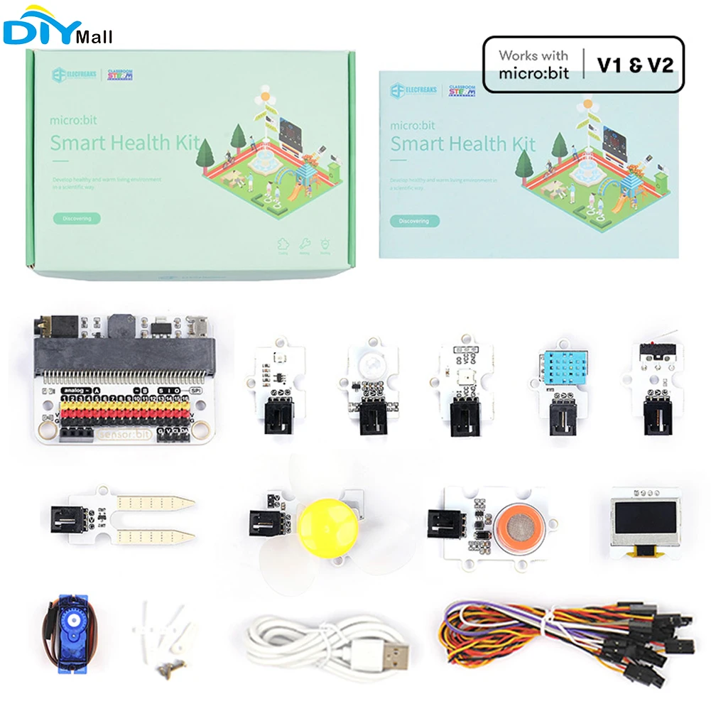 micro:bit Smart Health Kit (Without micro:bit board) Sensor:bit Analog UV Sensor PIR Sensor MQ3 Alcoholic Sensor Brick Servo
micro:bit Smart Health Kit (Without micro:bit board) Sensor:bit Analog UV Sensor PIR Sensor MQ3 Alcoholic Sensor Brick Servo