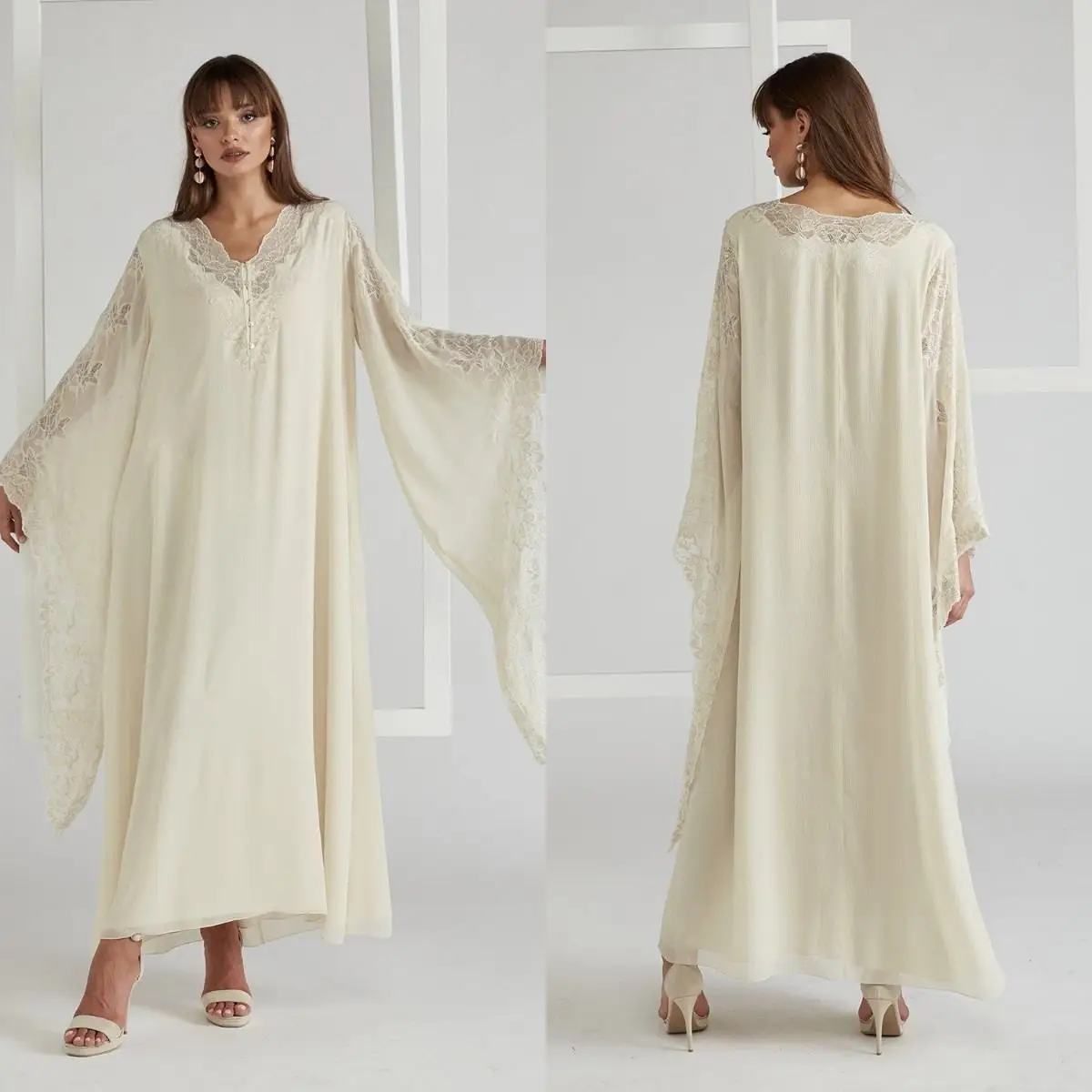 Summer New Evening Dresses V Neck Long Sleeves Lace Chiffon Birthday Party Bridal Knee-Length Gowns A Line Maternity Dress
Summer New Evening Dresses V Neck Long Sleeves Lace Chiffon Birthday Party Bridal Knee-Length Gowns A Line Maternity Dress