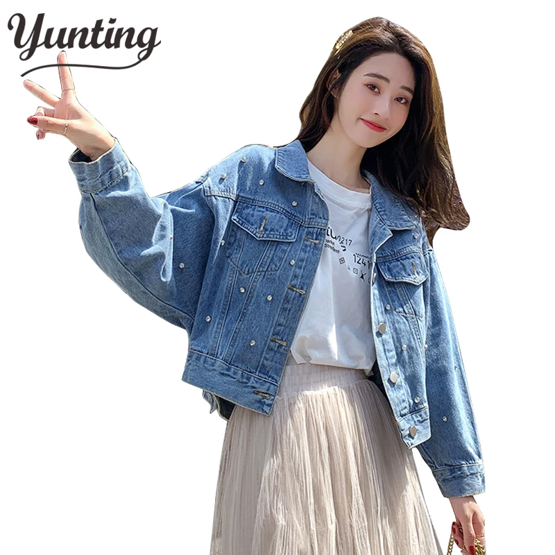 Women Blue Pearl Beading Denim Jackets Korean Fashion Streetwear Pearl Jeans Coat Autumn Denim Outfit
Women Blue Pearl Beading Denim Jackets Korean Fashion Streetwear Pearl Jeans Coat Autumn Denim Outfit