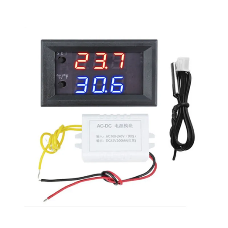 W1209WK dual digital display thermostat DC12V220V -50-110℃ constant temperature LED intelligent control sensor
W1209WK dual digital display thermostat DC12V220V -50-110℃ constant temperature LED intelligent control sensor