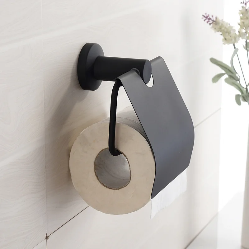 Vidric simple black bathroom toilet paper holder 304 stainless steel covered roll holder pendant
Vidric simple black bathroom toilet paper holder 304 stainless steel covered roll holder pendant