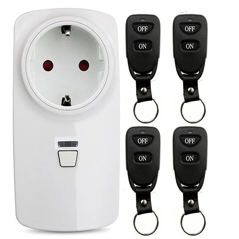 433MHZ 110V 220V 260V RF Wireless Remote Control Switch Socket EU Electrical Outlet Switch Transmitter Light/Fan/Home appliance
433MHZ 110V 220V 260V RF Wireless Remote Control Switch Socket EU Electrical Outlet Switch Transmitter Light/Fan/Home appliance
