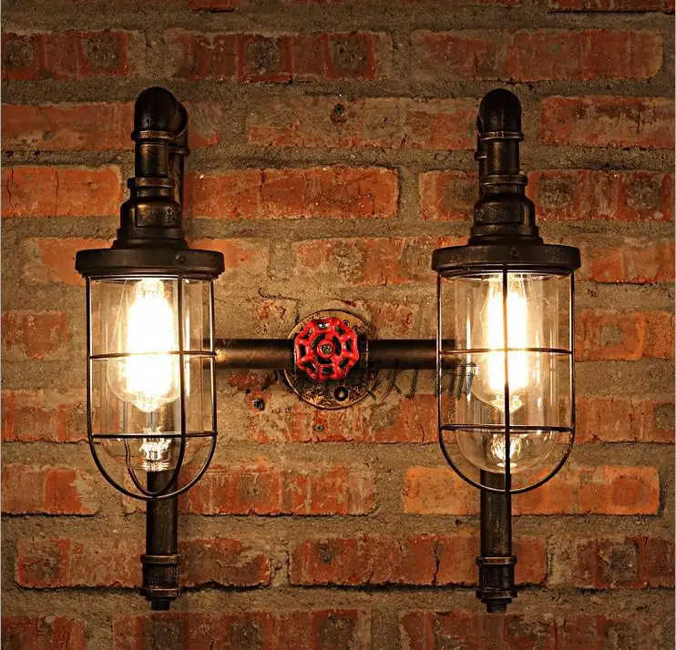 American retro industrial iron art LED glass double head lamp aisle aisle lamp dining room bedside wall lamp AP8091149
American retro industrial iron art LED glass double head lamp aisle aisle lamp dining room bedside wall lamp AP8091149