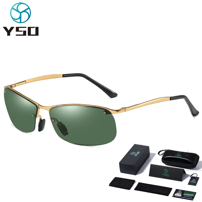YSO New Brand Polarized Men Sunglasses Metal Frame UV400 Protection For Car Driving Glasses Men Rimless Green Lens Sunglasses
YSO New Brand Polarized Men Sunglasses Metal Frame UV400 Protection For Car Driving Glasses Men Rimless Green Lens Sunglasses