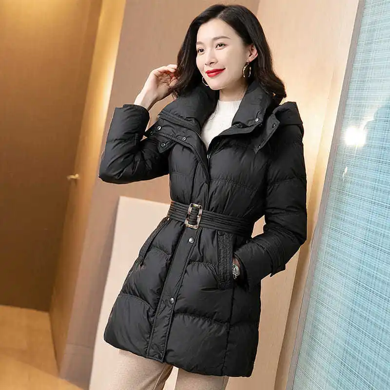 2021 New Women's Mid-length Fashion Slim Waist Chic Korean Harajuku Jacket High-end Women's Winter White Duck Down Jacket Y9577
2021 New Women's Mid-length Fashion Slim Waist Chic Korean Harajuku Jacket High-end Women's Winter White Duck Down Jacket Y9577