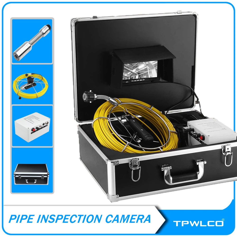 TPWLCO Drain Pipeline Iinspection Camera System 23mm 20m Fiberglass Cable Sewer Industrial Camera with 7inch Monitor TP9000
TPWLCO Drain Pipeline Iinspection Camera System 23mm 20m Fiberglass Cable Sewer Industrial Camera with 7inch Monitor TP9000