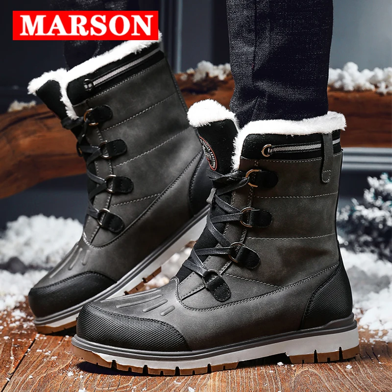 Мужские зимние ботинки с мехом MARSON, теплые удобные мягкие ботинки, модная Уличная обувь для ходьбы, зимние ботинки
Мужские зимние ботинки с мехом MARSON, теплые удобные мягкие ботинки, модная Уличная обувь для ходьбы, зимние ботинки