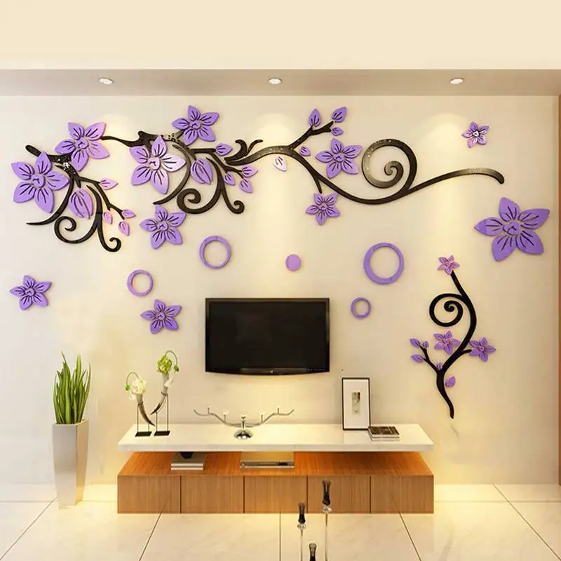Purple Flower Vine Acrylic Wall Sticker Easy Install Diy Wall Stickers Vintage Room Decoration For Bedroom Tv Wall Wallpaper
Purple Flower Vine Acrylic Wall Sticker Easy Install Diy Wall Stickers Vintage Room Decoration For Bedroom Tv Wall Wallpaper