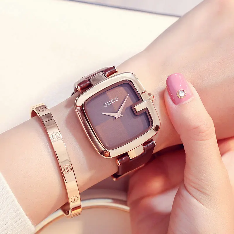 GUOU Top Brand Women's Watches Square Fashion zegarek damski Luxury Ladies Bracelet For Women Genuine Leather Strap Clocks Saati
GUOU Top Brand Women's Watches Square Fashion zegarek damski Luxury Ladies Bracelet For Women Genuine Leather Strap Clocks Saati