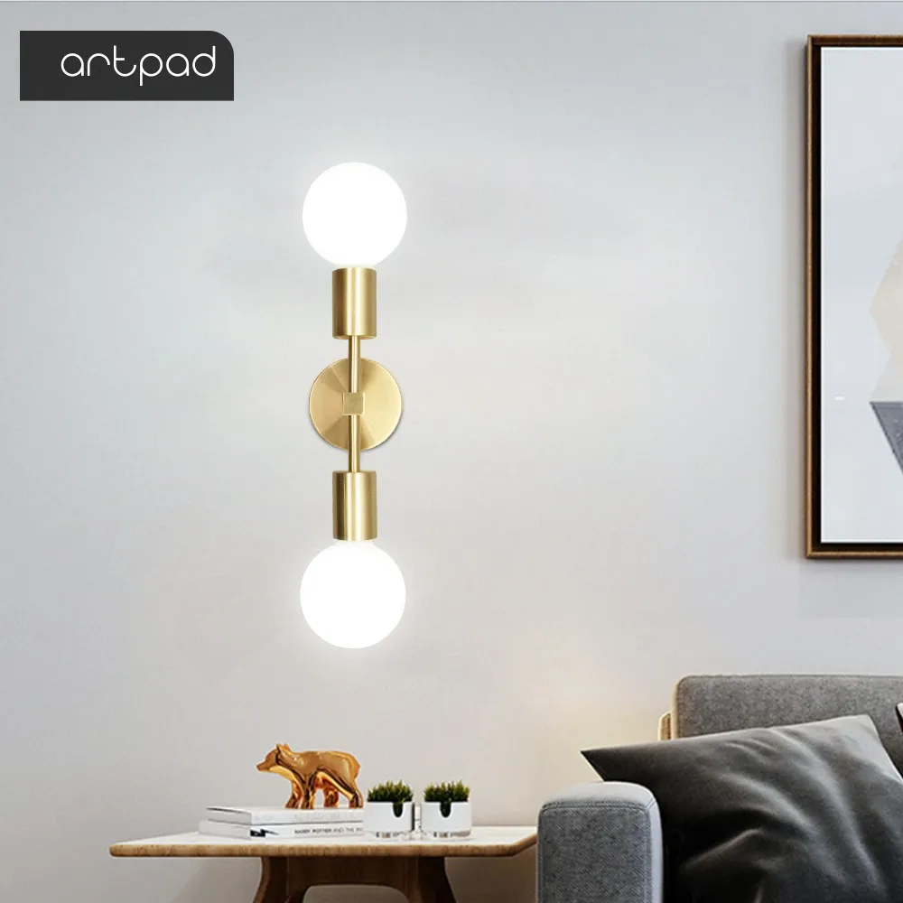 Artpad Brass Golden Wall-Lamp Decoration Light with Double Head Light Wall Sconeces for Bathroom Bedside Vanity Mirror Light
Artpad Brass Golden Wall-Lamp Decoration Light with Double Head Light Wall Sconeces for Bathroom Bedside Vanity Mirror Light