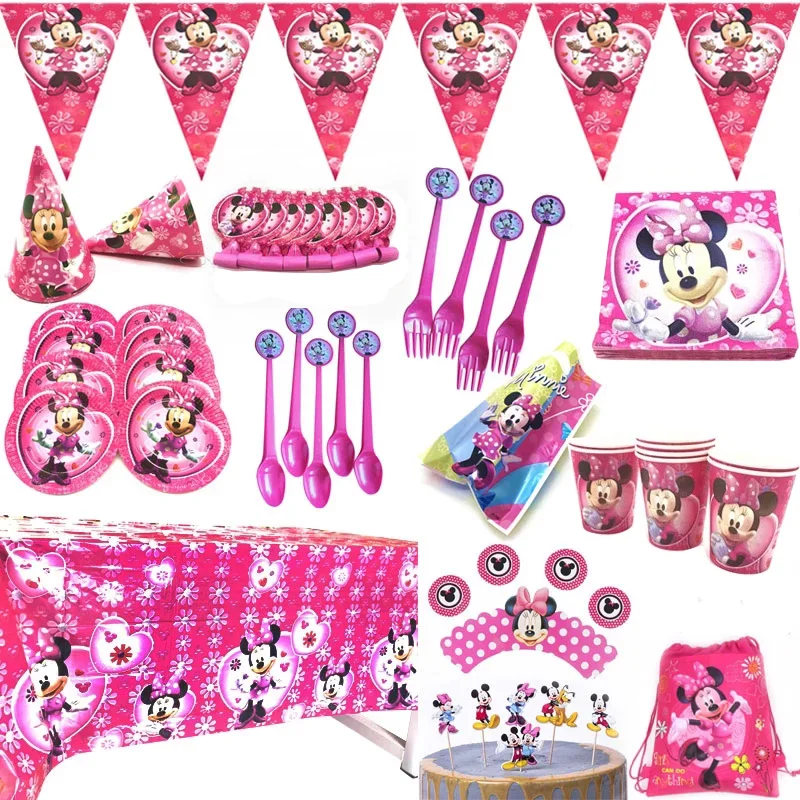 Disney Minnie Mouse birthday party Disposable tableware decor banner balloons decoration birthday party supplies
Disney Minnie Mouse birthday party Disposable tableware decor banner balloons decoration birthday party supplies