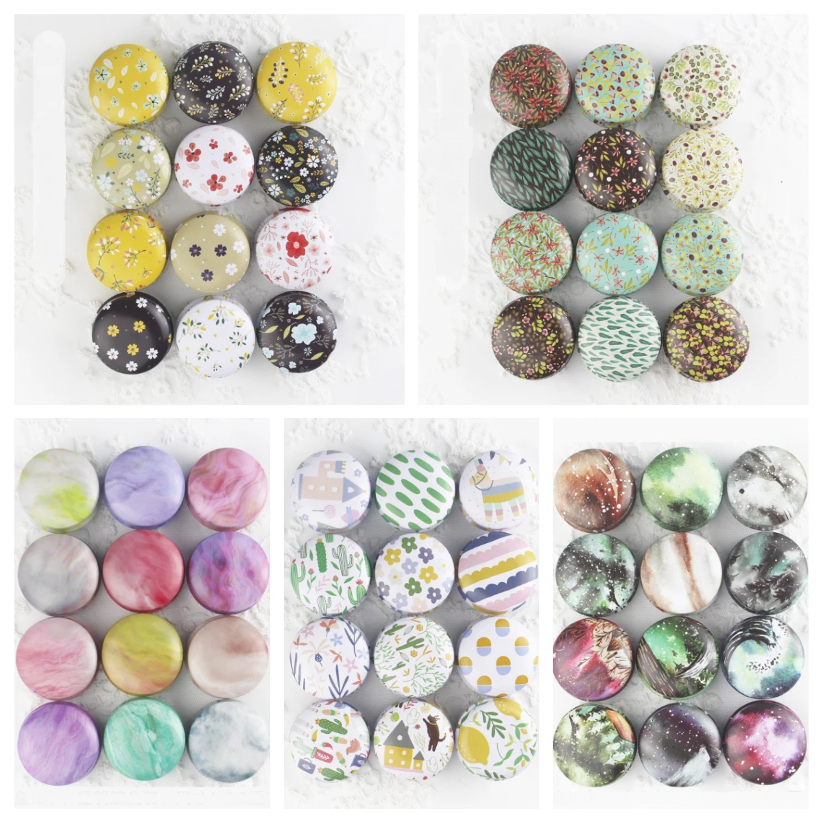 12Pcs Mini Elegant Flower Tin Box DIY Candle Balm Jar Small Round Empty Box Portable Lipstick Lithospermum Ointment Storage Box
12Pcs Mini Elegant Flower Tin Box DIY Candle Balm Jar Small Round Empty Box Portable Lipstick Lithospermum Ointment Storage Box