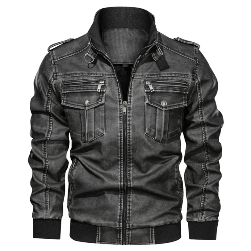 New Retro Leather Jacket Men Solid Color Slim Fit Motorcycle Leather Jacket Men Waterproof PU Coats Fleece Biker Jacket
New Retro Leather Jacket Men Solid Color Slim Fit Motorcycle Leather Jacket Men Waterproof PU Coats Fleece Biker Jacket