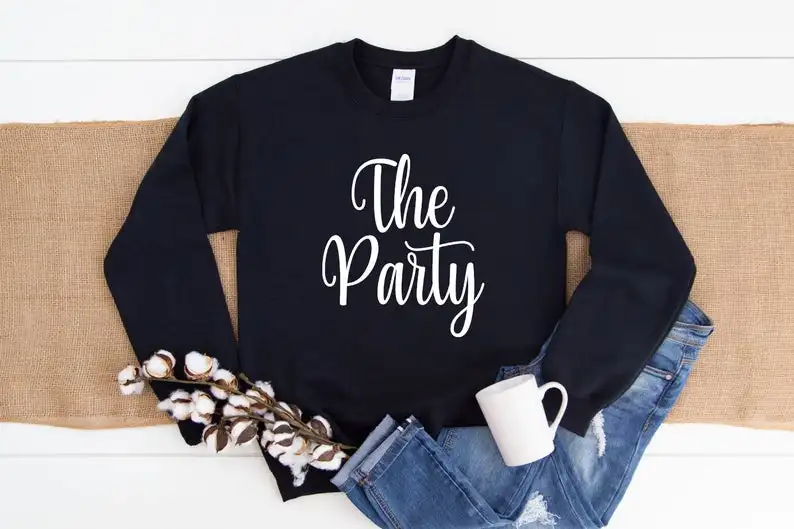 Wife of The Party Bachelorette Party Black and White Fashion Hurauku Female Clothing Cotton Women Sweatshirt Long Sleeve Shirt
Wife of The Party Bachelorette Party Black and White Fashion Hurauku Female Clothing Cotton Women Sweatshirt Long Sleeve Shirt