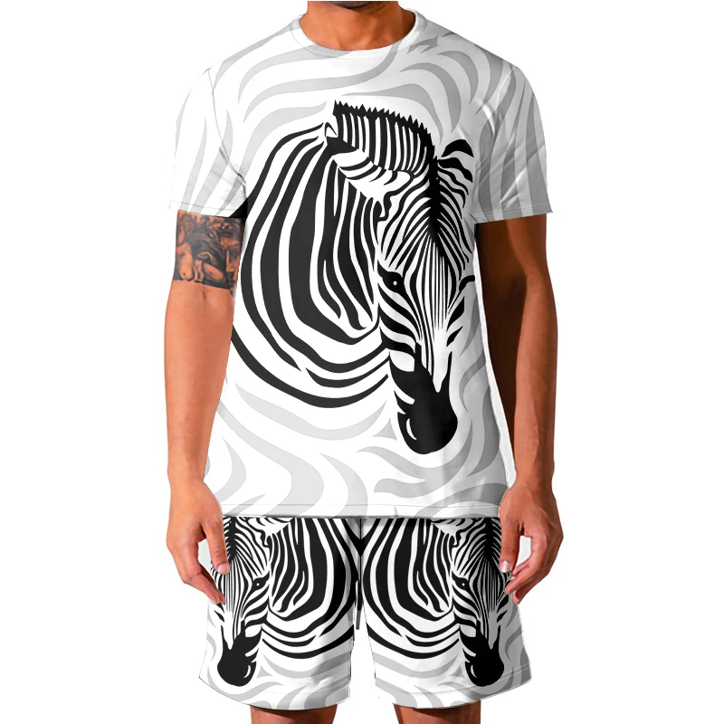 LCFA Casual Sportswear Black White Zebra Men Set Sporting Suits Short Sleeve Men's T-shirt Short Quick Drying 2 Piece Wholesale
LCFA Casual Sportswear Black White Zebra Men Set Sporting Suits Short Sleeve Men's T-shirt Short Quick Drying 2 Piece Wholesale