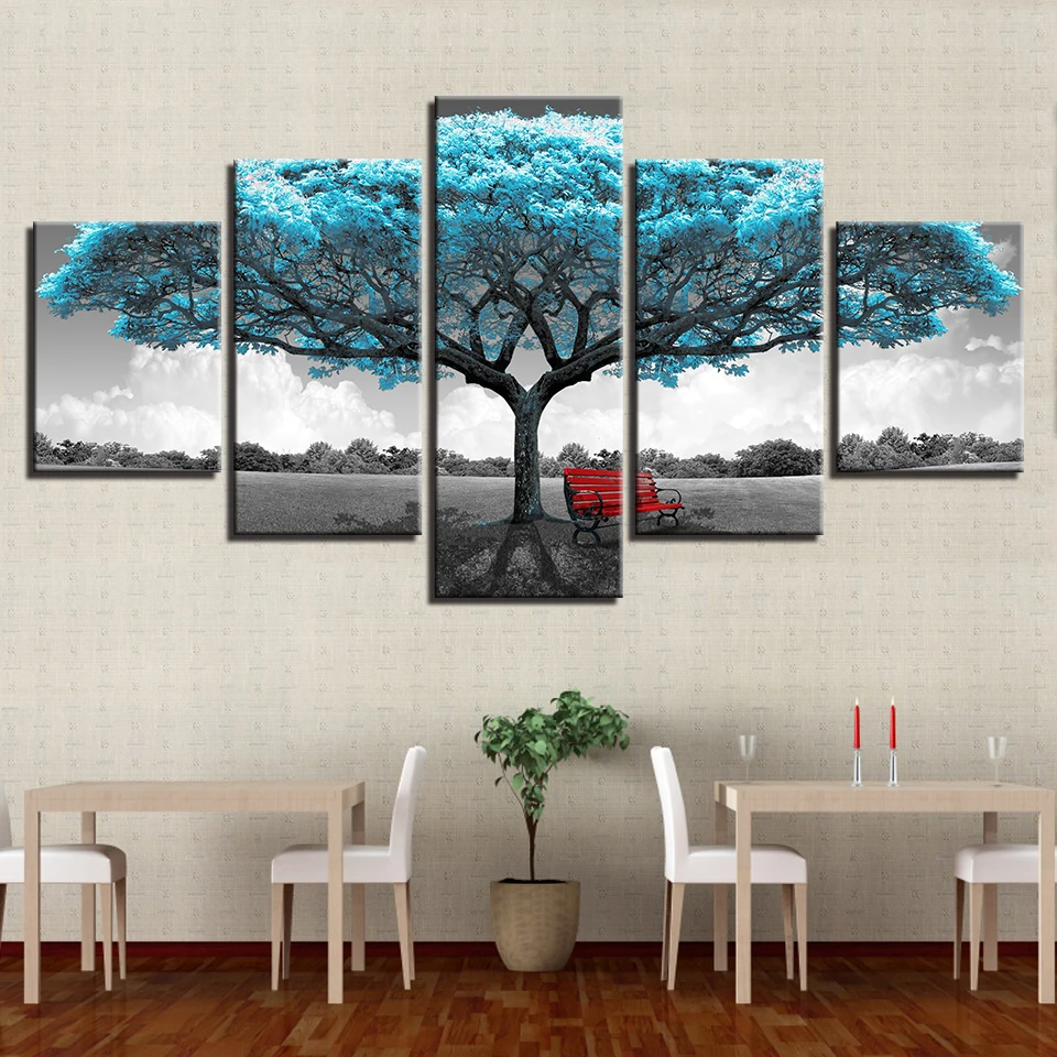 Abstract 5 Pieces Canvas Wall Art Big Blue Tree Red Chair Poster Print Living Room Mural Bedroom Picture Painting Home Decor
Abstract 5 Pieces Canvas Wall Art Big Blue Tree Red Chair Poster Print Living Room Mural Bedroom Picture Painting Home Decor