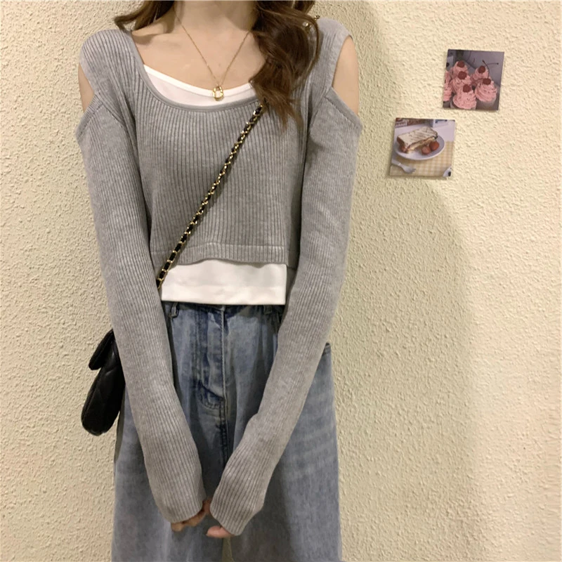 Women's Sexy Knitting Pullover Sweaters Solid Square Collar Hollow Out Long Sleeves Pit Pattern Cropped Tops Autumn Spring 2021
Women's Sexy Knitting Pullover Sweaters Solid Square Collar Hollow Out Long Sleeves Pit Pattern Cropped Tops Autumn Spring 2021