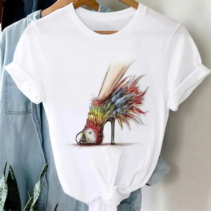 Summer Harajuku Short Sleeve Tops White Woman's T-shirt 2022 New Women's Tshirt Fashion Animal High Heels Printed Ladies T Shirt
Summer Harajuku Short Sleeve Tops White Woman's T-shirt 2022 New Women's Tshirt Fashion Animal High Heels Printed Ladies T Shirt