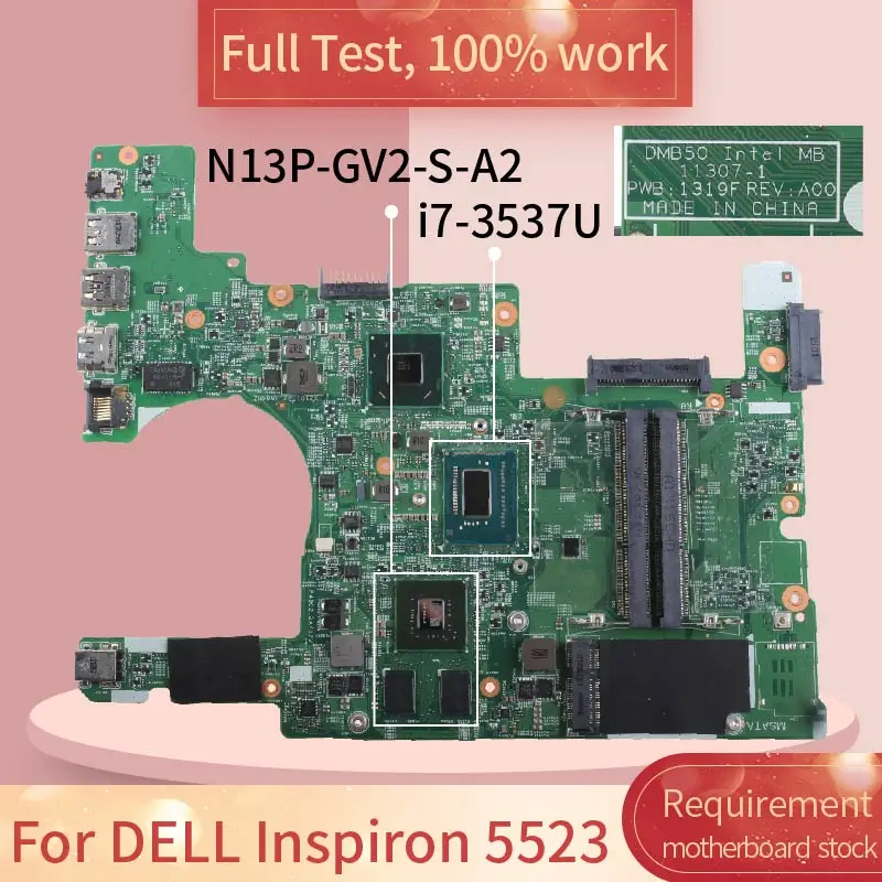 Материнская плата для ноутбука DELL Inspiron 5523 11307-1 05R0CD SR0XG i7-3537U N13P-GV2-S-A2 DDR3, 100% тестирование работы
Материнская плата для ноутбука DELL Inspiron 5523 11307-1 05R0CD SR0XG i7-3537U N13P-GV2-S-A2 DDR3, 100% тестирование работы