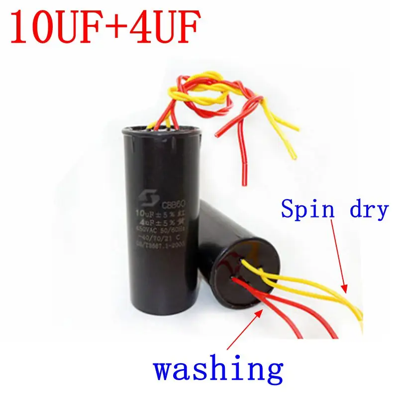 Semi-automatic double-cylinder washing machine 4-wire CBB60 10UF+4UF Starting Capacitor Motor Run parts
Semi-automatic double-cylinder washing machine 4-wire CBB60 10UF+4UF Starting Capacitor Motor Run parts