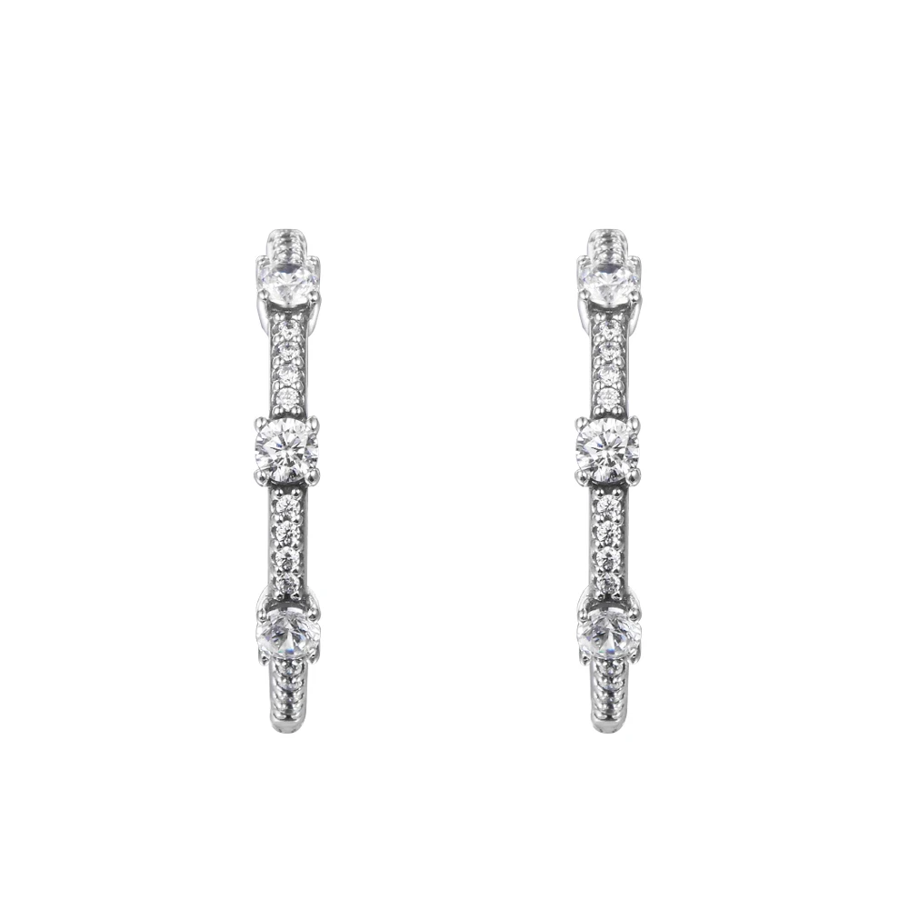 Christmas Sterling Silver Jewelry Sparkling Pave Bars Hoop Earrings For Women Fashion Jewelry Bijouterie 2021 Mother's Day Gift
Christmas Sterling Silver Jewelry Sparkling Pave Bars Hoop Earrings For Women Fashion Jewelry Bijouterie 2021 Mother's Day Gift