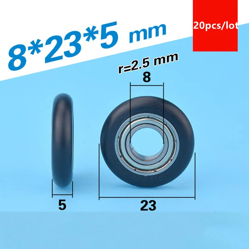 20pcs circular arc plastic coated bearing 688ZZ 8*23*5mm door roller POM nylon wrapped wheel pulley bore size 8mm diameter 23mm
20pcs circular arc plastic coated bearing 688ZZ 8*23*5mm door roller POM nylon wrapped wheel pulley bore size 8mm diameter 23mm