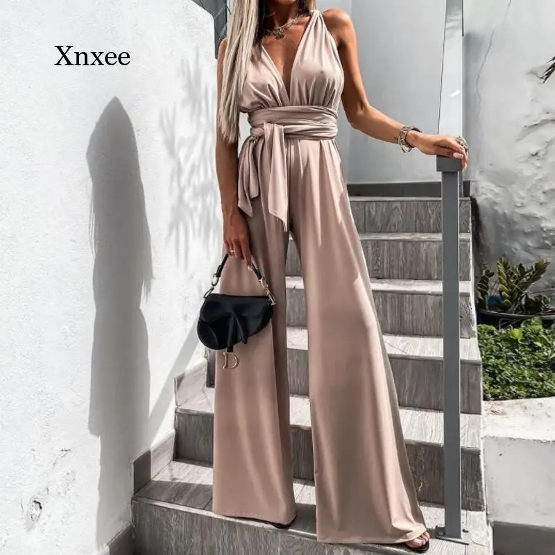 Summer Ladies Elegant Sleeveless V-Neck Bandage Hollow Bandage Jumpsuit Sexy Leotard Jumpsuit Female Fashion Casual Solid Color
Summer Ladies Elegant Sleeveless V-Neck Bandage Hollow Bandage Jumpsuit Sexy Leotard Jumpsuit Female Fashion Casual Solid Color