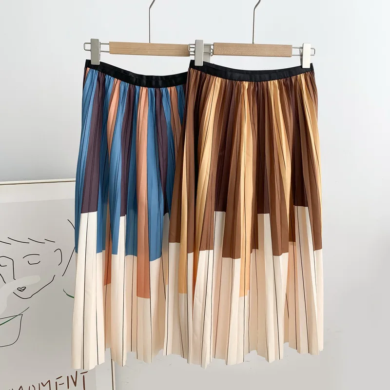 2024 Autumn New Color Striped Pleated Skirt Elastic High Waist Slimming Casual Simple Temperament Women Long Skirt Free Shipping
2024 Autumn New Color Striped Pleated Skirt Elastic High Waist Slimming Casual Simple Temperament Women Long Skirt Free Shipping