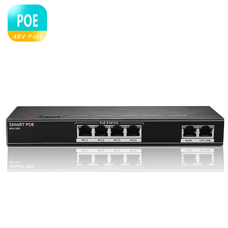 BESDER 802.3af/at 4CH POE коммутатор 6 портов 10/100 Мбит/с Ethernet коммутатор 250 передача сигнала 4 POE порта s 1 NVR + 1 порт Uplink
BESDER 802.3af/at 4CH POE коммутатор 6 портов 10/100 Мбит/с Ethernet коммутатор 250 передача сигнала 4 POE порта s 1 NVR + 1 порт Uplink