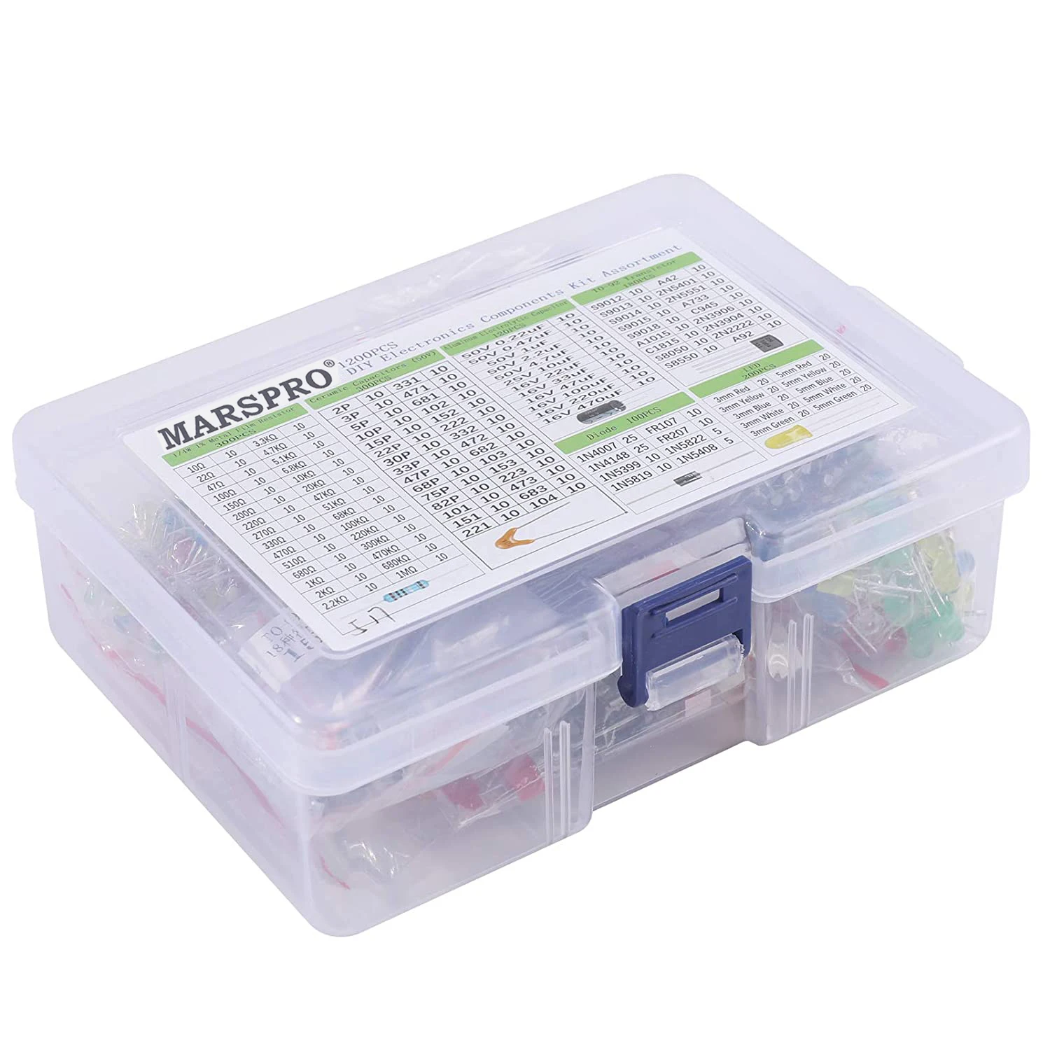 Electronics Components Kit 1200PCS for Arduino UNO MEGA2560 Raspberry Pi MCU, Diode Triode Resistance Capacitor
Electronics Components Kit 1200PCS for Arduino UNO MEGA2560 Raspberry Pi MCU, Diode Triode Resistance Capacitor