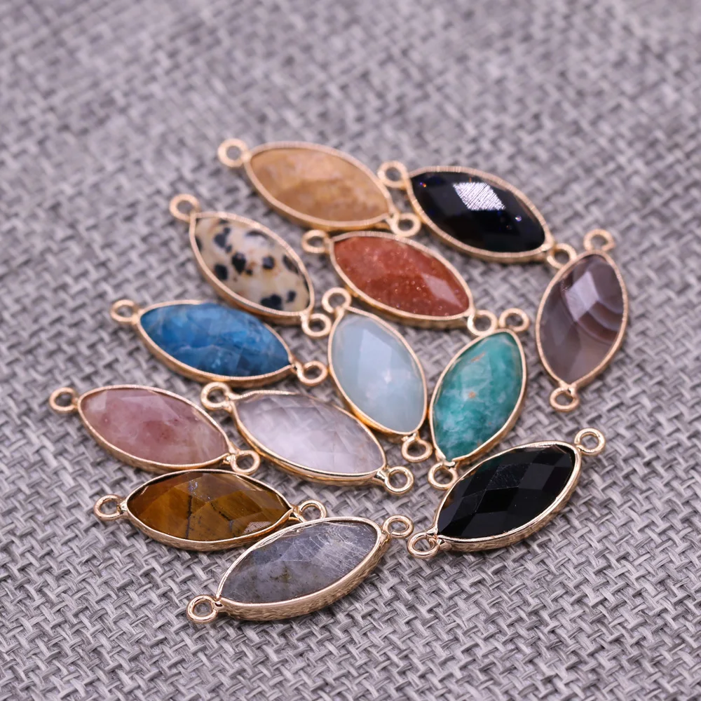 Natural Stone Faceted Crystal Agates Charms Dalmatian Jaspers 2 Hole Connector Pendant for Jewelry Making DIY Earring Necklace
Natural Stone Faceted Crystal Agates Charms Dalmatian Jaspers 2 Hole Connector Pendant for Jewelry Making DIY Earring Necklace