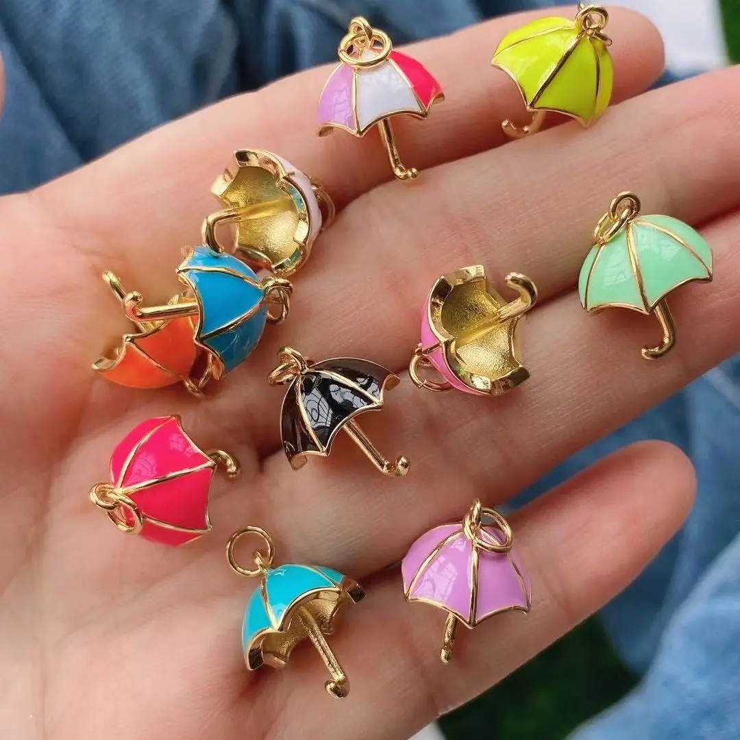 10Pcs,2021 New Design Tiny Gold Plated Colorful Candy Umbrella Drop Oil Pendant Charms Necklace For Jewelry Making
10Pcs,2021 New Design Tiny Gold Plated Colorful Candy Umbrella Drop Oil Pendant Charms Necklace For Jewelry Making