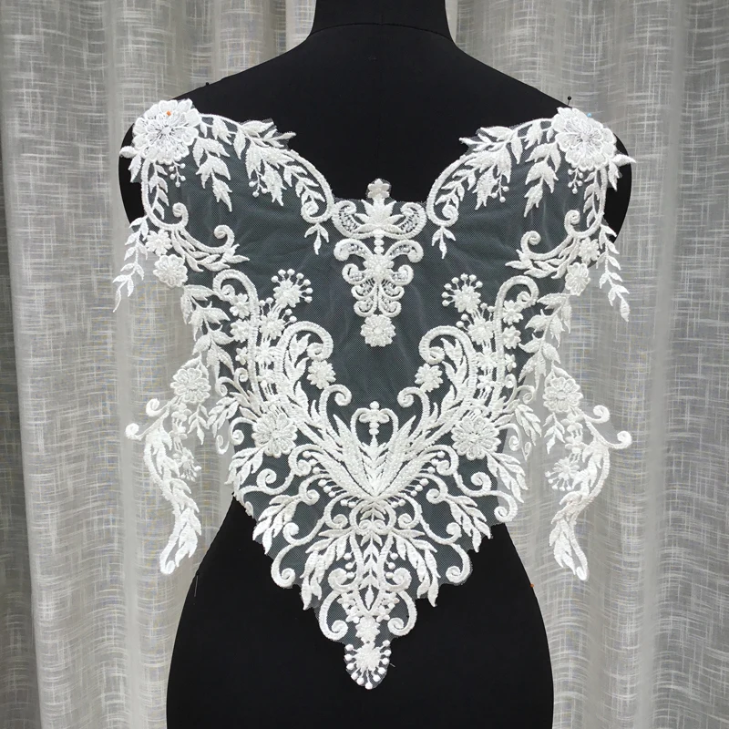 New Design Heavy Bead &Sequin Embroidered Applique Lace Long Flower DIY Veil Applique Medallions Piece For Bridal Dress
New Design Heavy Bead &Sequin Embroidered Applique Lace Long Flower DIY Veil Applique Medallions Piece For Bridal Dress