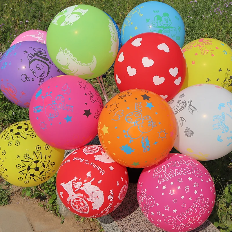 50pcs Children's cartoon latex balloon color mixed pattern birthday party decoration ball background wall layout
50pcs Children's cartoon latex balloon color mixed pattern birthday party decoration ball background wall layout